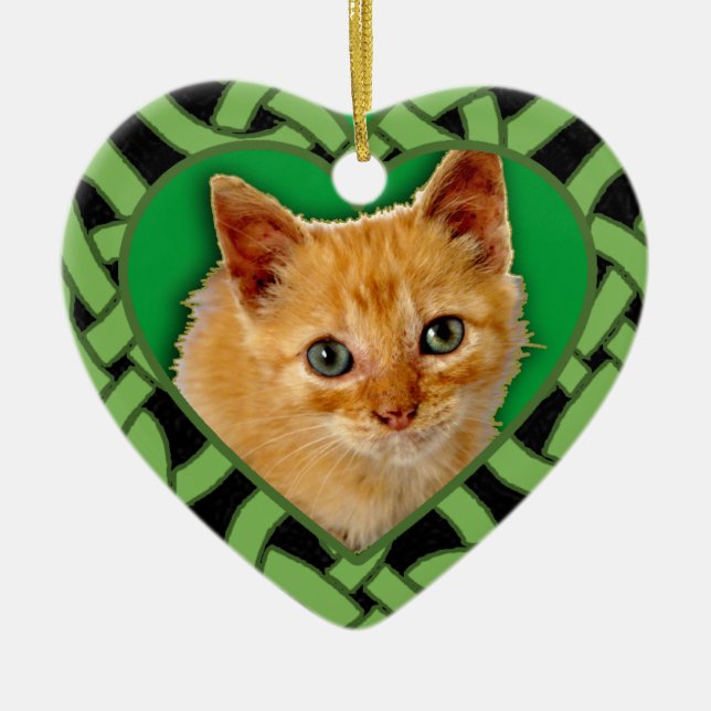 Customized Pet Photo on Heart Shaped Ornament (Front)