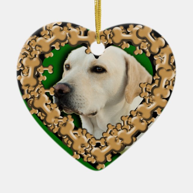 Customized Pet Photo with Dog Bones Ornament (Front)