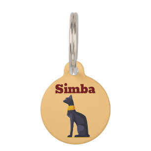 Customized Pharaonic Egyptian Black Cat Pet ID Tag