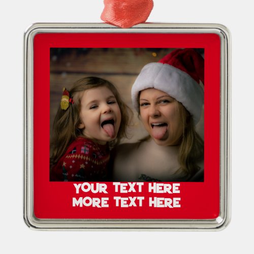 Customized Photo And Text  Metal Ornament