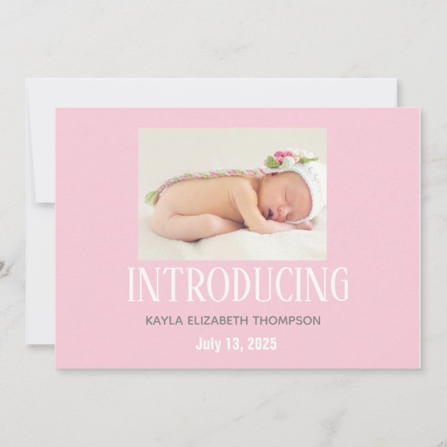 Customized Photo Baby Announcement (Front)