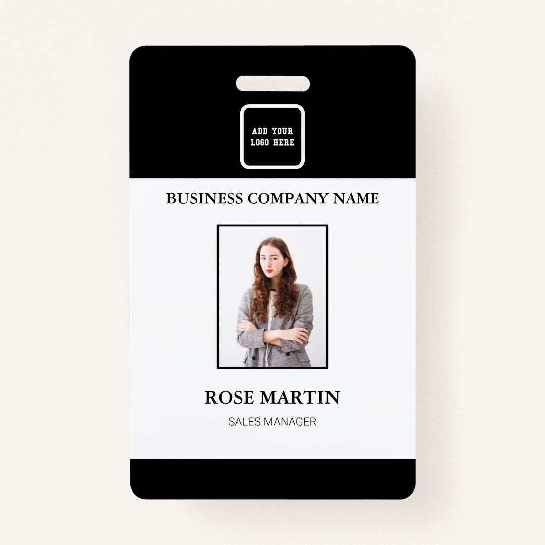 Customized Photo Business Employee ID Badge Zazzle