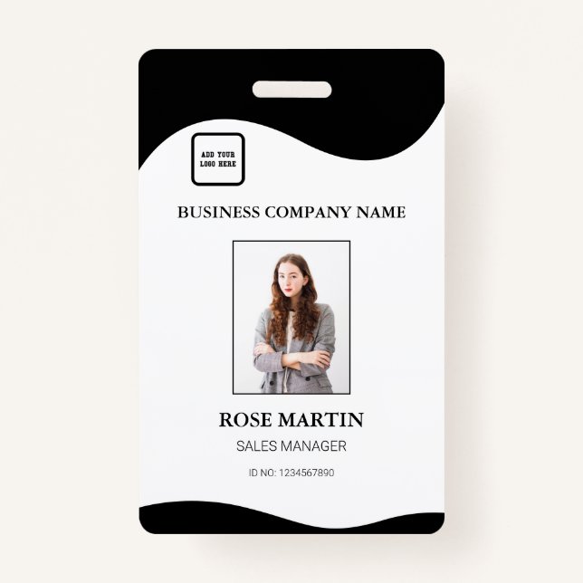 Customized Photo Business Employee Staff ID Badge (Front)