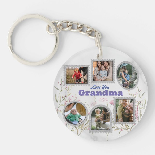 Customized Photo Collage and Memorable Quote Keychain (Front)