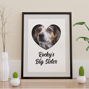 Customized photo dog big sister poster