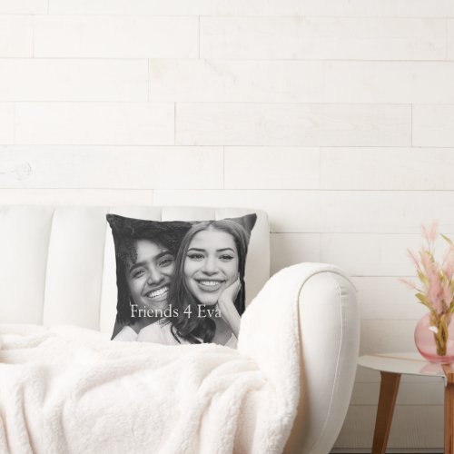 Customized Photo Friends 4 Eva Fun Throw Pillow