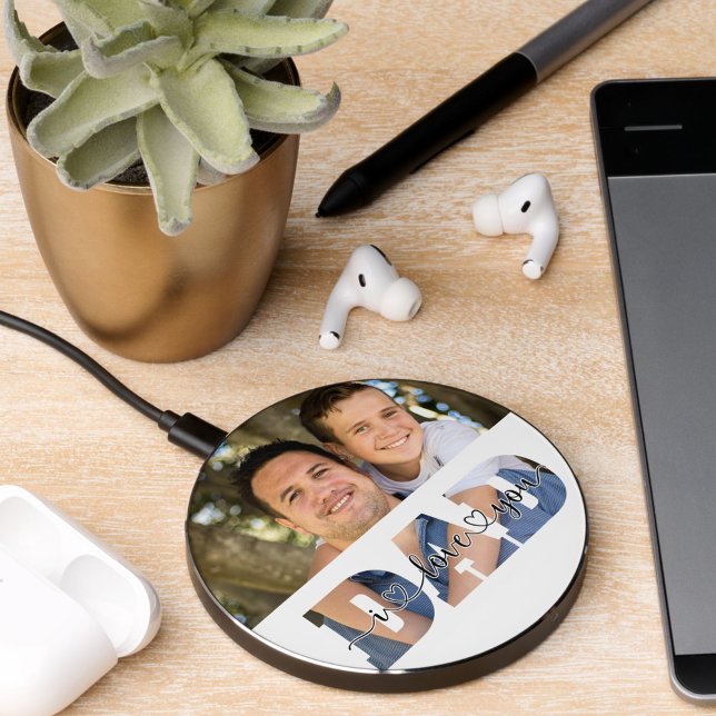 Customized Photo I Love You Dad Father's Day Wireless Charger (Creator Uploaded)