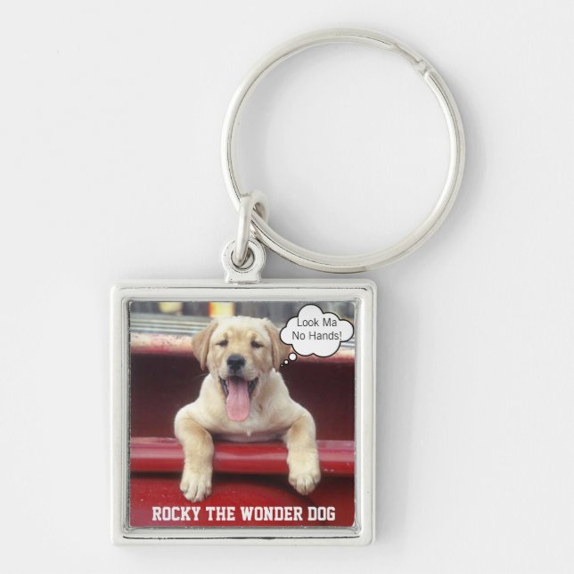 Customized Photo Key Chain Sterling Silver (Front)
