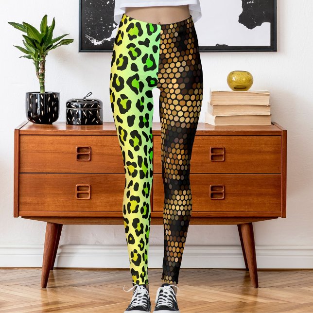 Customized Photo Leopard Wild Cat Pattern Animal Leggings (Creator Uploaded)