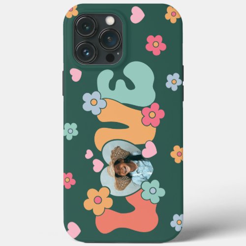 Customized Photo Love Flowers Hippie Mothers Day  iPhone 13 Pro Max Case