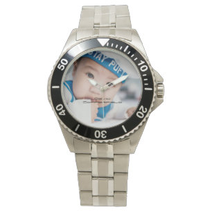 Customized Photo Men's Stainless Steel Bracelet Watch