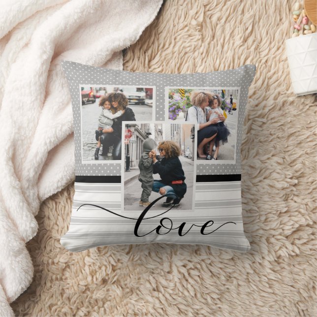 Customized Photo Template "Love" Throw Pillow (Blanket)