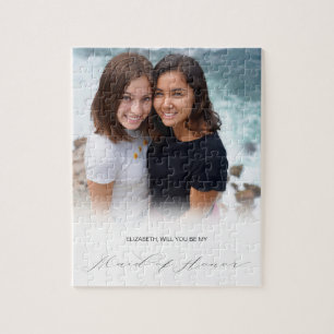 Customized Photo Will You Be My Maid Of Honor Jigsaw Puzzle