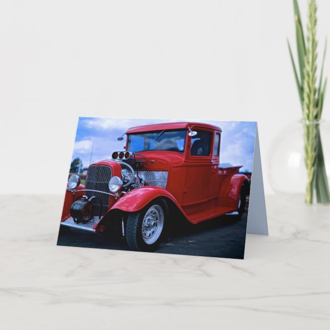 customized pickup truck greeting card (Front)