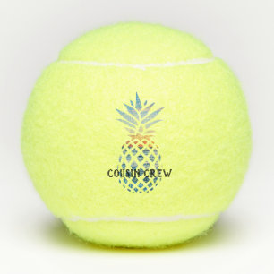 Customized Pineapple Tropical Family Vacation Tennis Balls