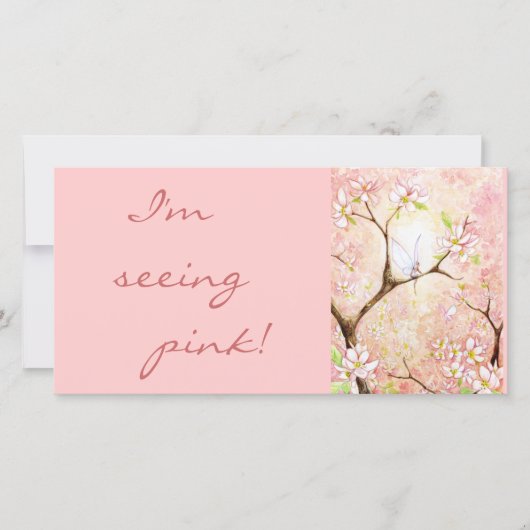 Customized 'Pink Blossom View' Photo Card (Front)