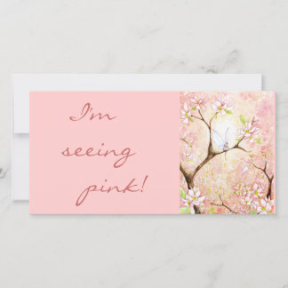 Customized 'Pink Blossom View' Photo Card