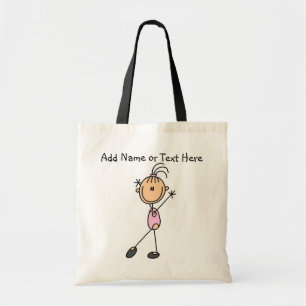 Customized Pink Girls Gymnast  Tote  Bag