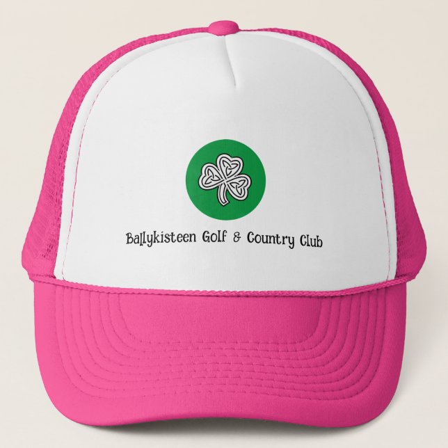 Customized Pink Golf Hat with Logo & Name (Front)