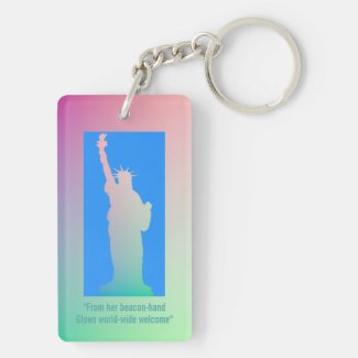 Customized Pink Green Rainbow Statue of Liberty