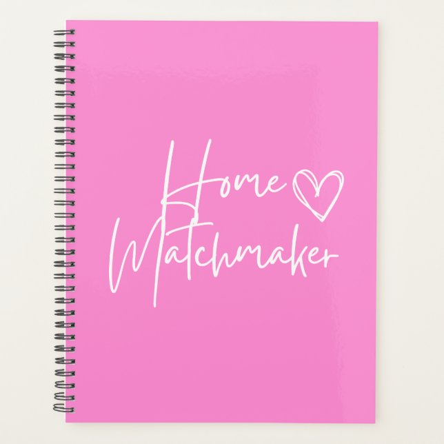 Customized Pink Home Matchmaker  Planner (Front)