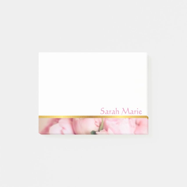 Customized Pink Peony Notes (Front)