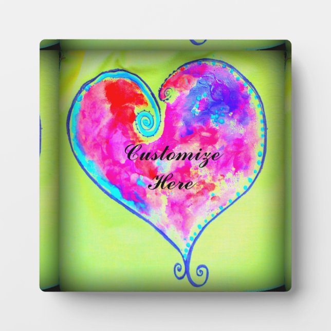 customized pink swirly heart plaque (Front)