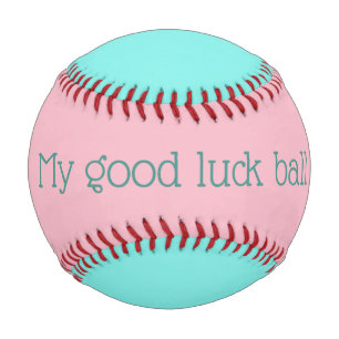 Customized Pink Turquoise My Good Luck Baseball