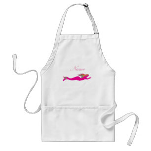 customized pink underwater mermaid adult apron