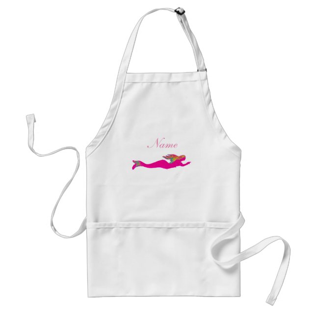 customized pink underwater mermaid adult apron (Front)