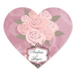 Customized Pink Wedding Bouquet Heart Stickers