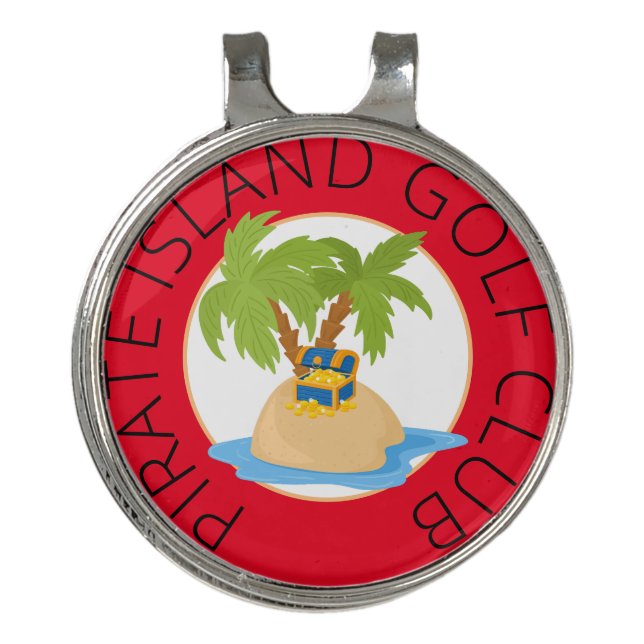Customized Pirate Island Golf Club Ball Marker Hat Clip (Front)