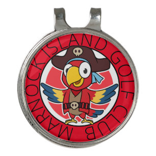 Customized Pirate Parrot Golf Club Ball Marker Hat Clip