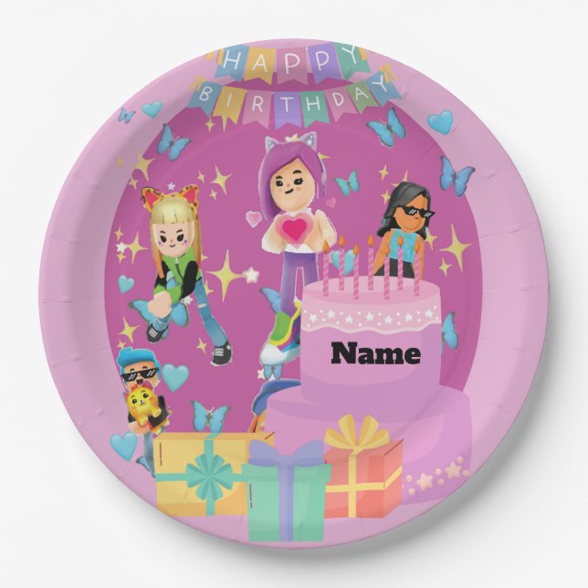 Customized PKXD Style Happy Birthday Paper Plate (Front)