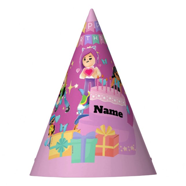 Customized PKXD Style Happy Birthday  Party Hat (Front)