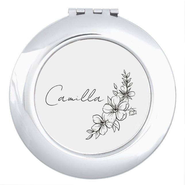 Customized Pocket Makeup Mirror Beautiful Wedding  (Front)