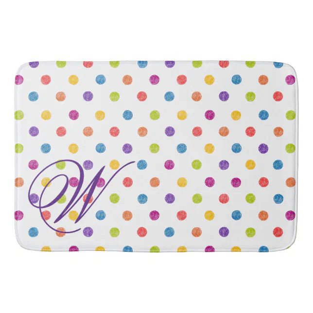 Customized PolkaDot Bath Mat Zazzle
