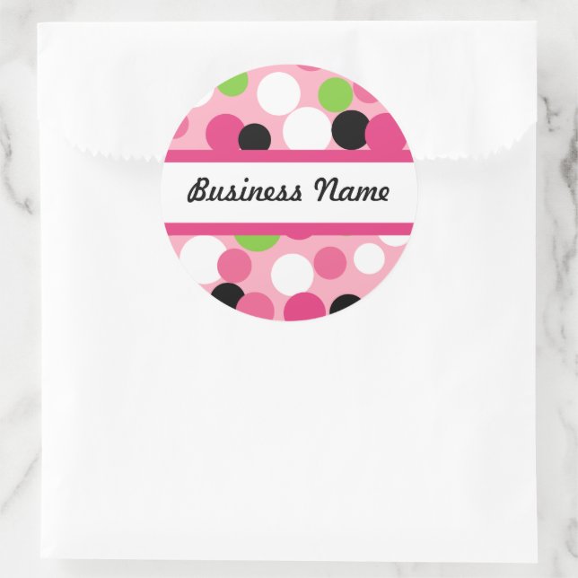 Customized Polka Dot Business Sticker (Bag)