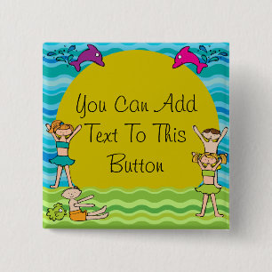 Customized Pool Party Button