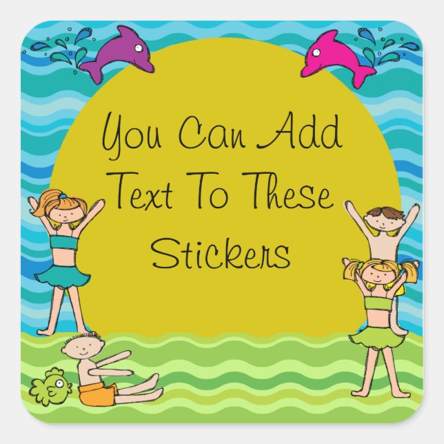 Customized Pool Party Stickers (Front)