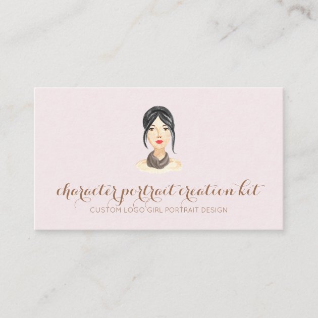 Customized portrait character hair style business card