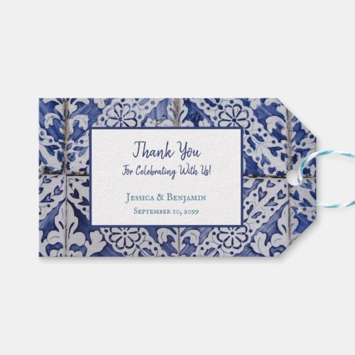 Customized Portuguese Tiles _ Azulejo Floral Gift Tags