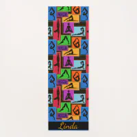 Yoga Llamas Meditating Fun & Cute Custom Name Yoga Mat