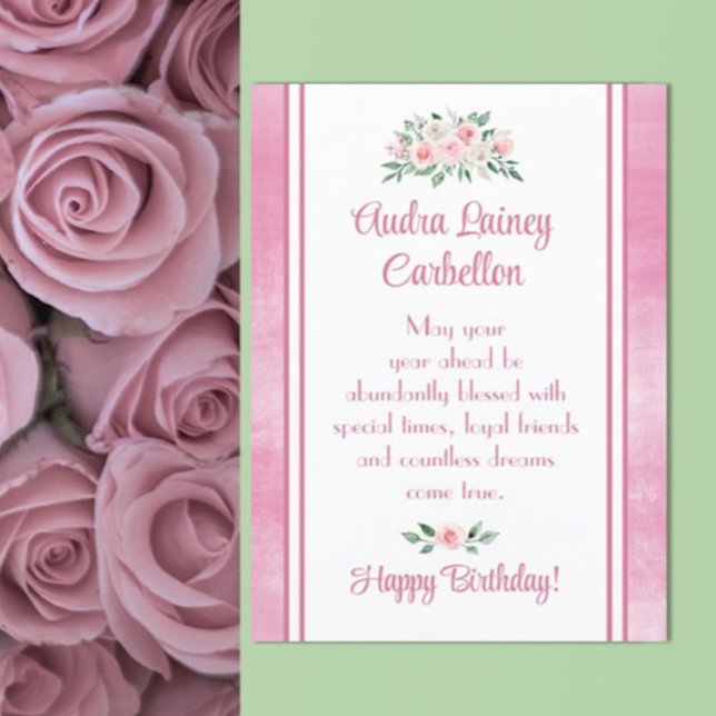 Customized, pretty pink birthday card (Creator Uploaded)