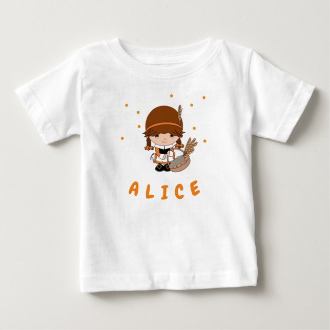 Customized Pretty Rural Girl Baby T-Shirt (Front)