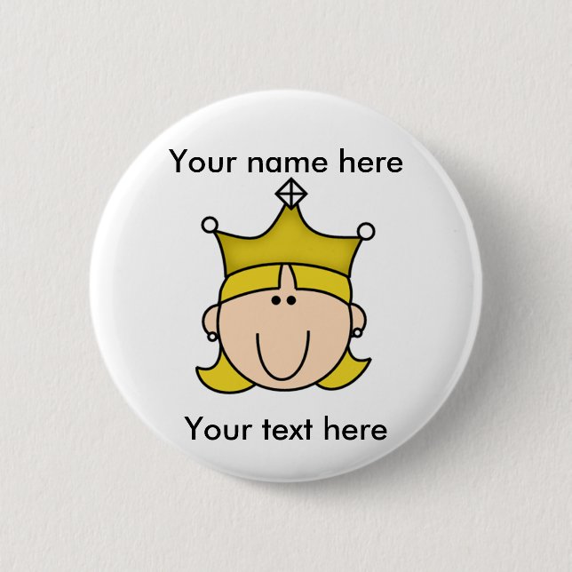 CUSTOMIZED PRINCESS BLOND PINBACK BUTTON (Front)