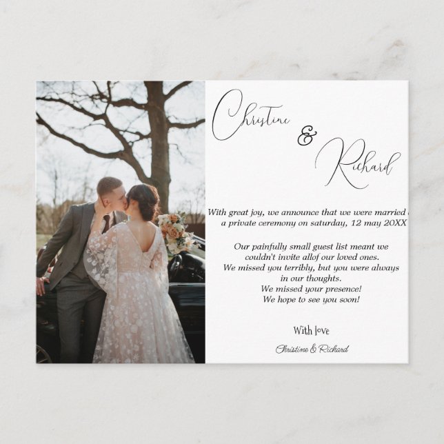 Customized private  Wedding  announcement card (Front)