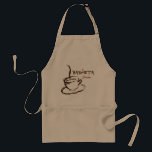 Customized Professional Barista Apron<br><div class="desc">An apron with modern,  artistic flair designed for a professional barista.  Customize the name on the apron by clicking on the customize button and typing in the barista's name using the guide tools.  Available in three colors (tan featured).  Makes a great gift also!</div>