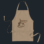 Customized Professional Barista Apron<br><div class="desc">An apron with modern,  artistic flair designed for a professional barista.  Customize the name on the apron by clicking on the customize button and typing in the barista's name using the guide tools.  Available in three colors (tan featured).  Makes a great gift also!</div>