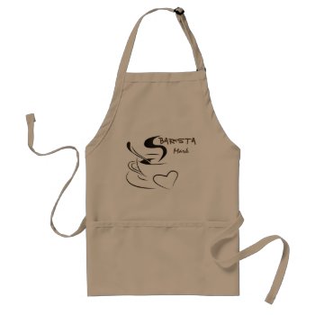 Customized Professional Barista Design Adult Apron by CateLE at Zazzle